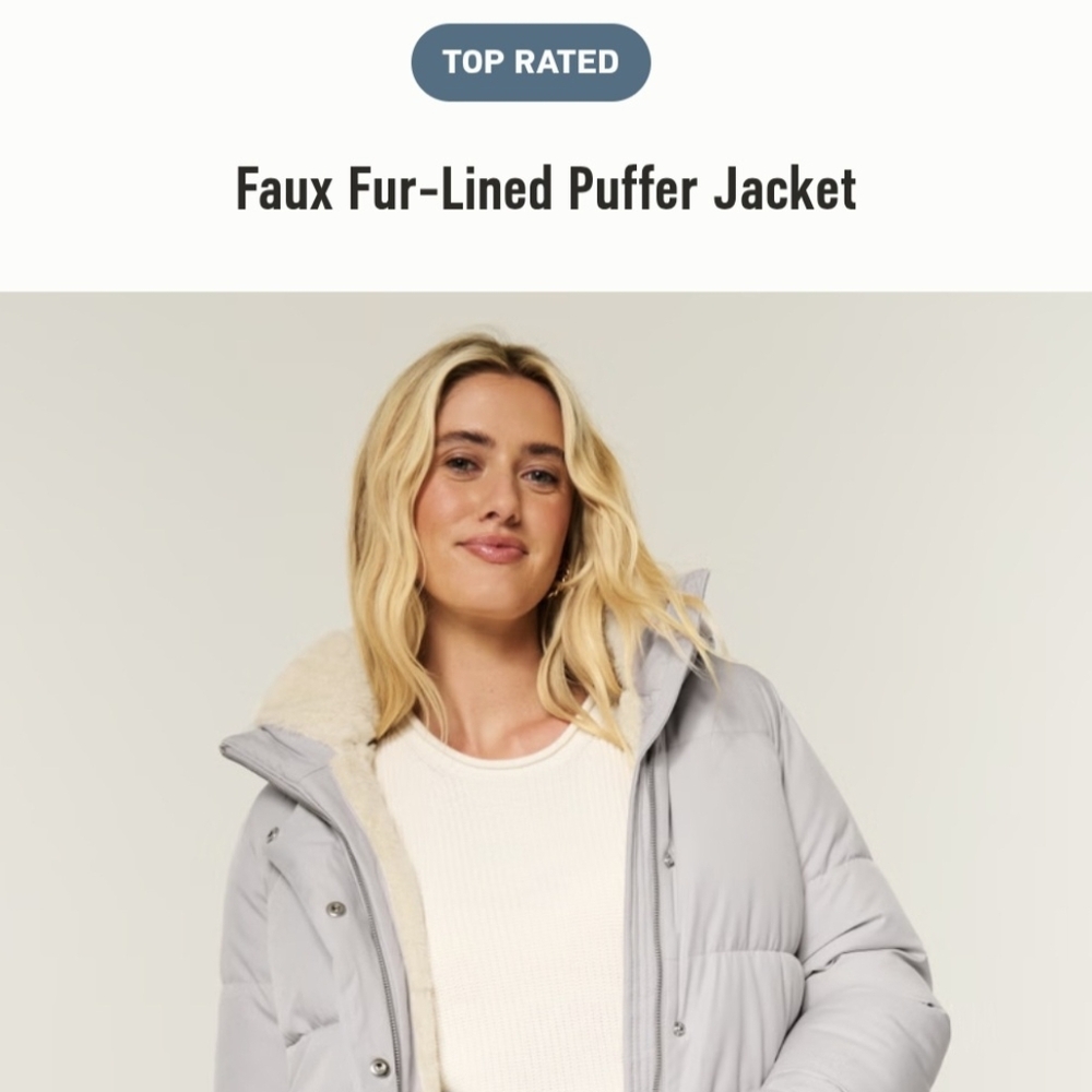Hollister Faux Fur-Lined Puffer Jacket
